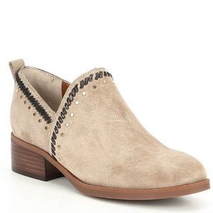 Anthropologie Latigo Dallis Women's Booties Taupe Suede Size 6.5